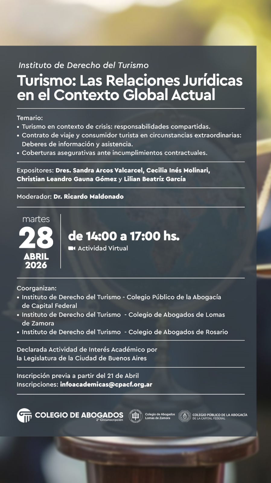 Turismo: Las Relaciones Jurídicas en el Contexto Global Actual - 28/04/2026